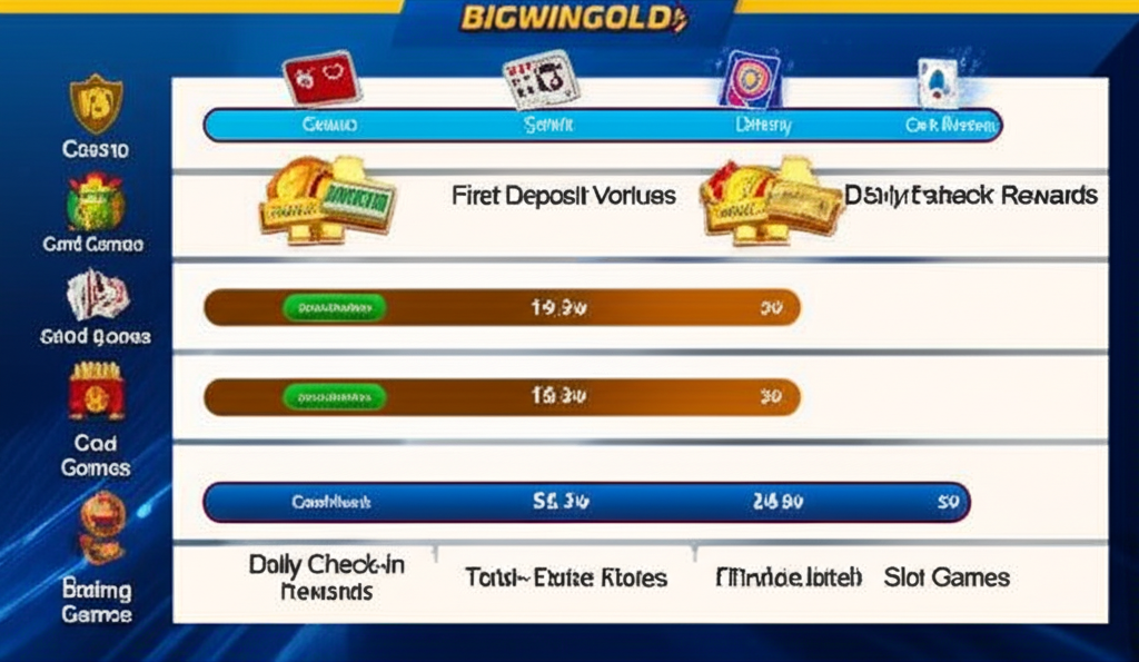 Infographic so sánh chương trình khuyến mãi và phần thưởng giữa các loại hình cá cược trên bigwingold.