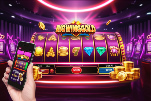 Giao diện trò chơi slot trực tuyến hiện đại với biểu tượng jackpot và thương hiệu bigwingold, thể hiện trải nghiệm giải trí an toàn và minh bạch.