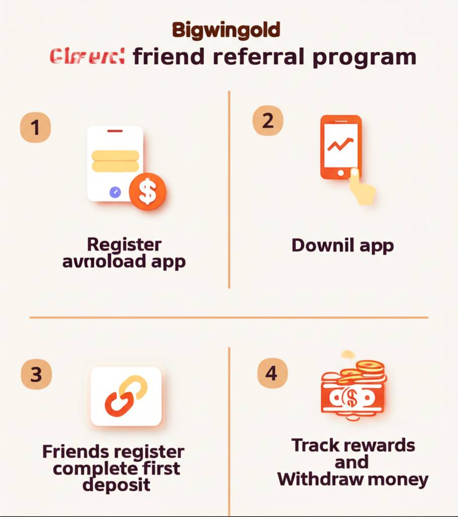 Hướng dẫn chi tiết cách tham gia chương trình mời bạn bè nhận thưởng trên bigwingold qua infographic từng bước