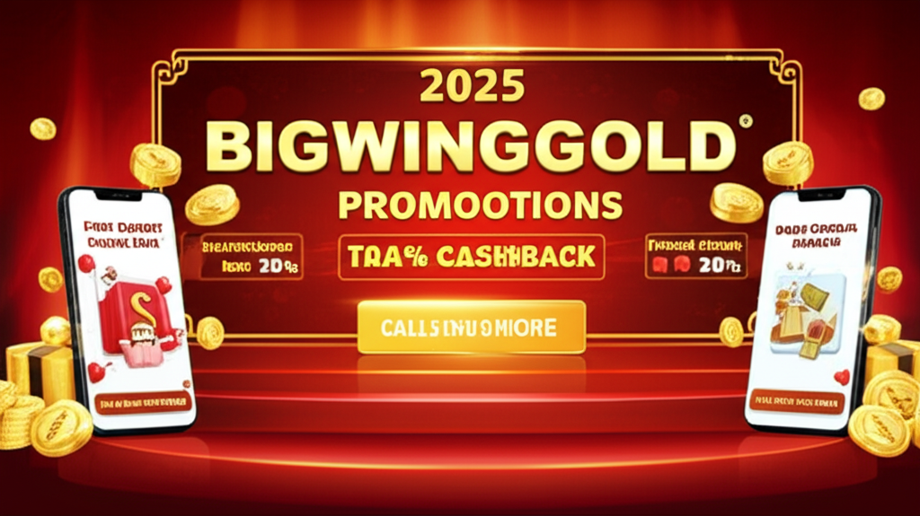 Banner khuyến mãi mới nhất và hấp dẫn tại bigwingold năm 2025 với thưởng gửi tiền lần đầu, hoàn tiền cược, check-in nhận thưởng và mời bạn bè