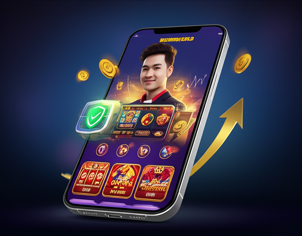 Người chơi trẻ quản lý vốn chơi game trực tuyến trên bigwingold với giao diện hiện đại và biểu tượng bảo mật cao