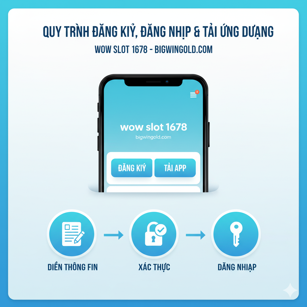 Chủ đề của hình ảnh này là lợi thế và khả năng thay thế của Bigwingold. Nó sử dụng bố cục tương phản hoặc song song, với Wow Slot 1678 được thể hiện bằng bóng hoặc dấu hỏi ở bên trái, đại diện cho sự không chắc chắn; bên phải là logo Bigwingold rõ ràng, tự tin và những lợi thế cốt lõi. Sử dụng các biểu tượng để làm nổi bật ba lợi thế sau bằng tiếng Việt: 1. Uy Tín Tuyệt Đối (biểu tượng cúp hoặc khiên), 2. Nạp Rút Siêu Tốc (biểu tượng đồng hồ hoặc tốc độ tiền mặt), 3. Kho Game Khổng Lồ (biểu tượng tay cầm trò chơi hoặc biểu tượng Slot đa dạng). Về màu sắc, phía Bigwingold nên sử dụng màu sắc tươi sáng, đáng tin cậy hơn (như vàng và xanh dương) để tạo hình ảnh thương hiệu an toàn và chuyên nghiệp.