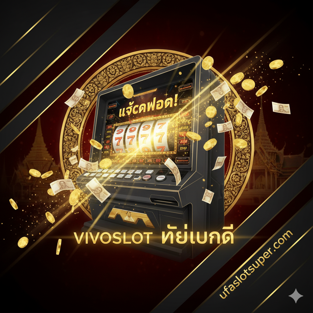 一张吸引人の泰国风格在线老虎机游戏封面图。画面中心是一个华丽、高分辨率的'老虎机หน้าเกม'（游戏界面），重点突出其'Slot Face'（界面外观）的美观和现代感。色彩应是鲜艳、高对比度的金色、紫色和蓝色，营造出奢华和胜利的氛围。在游戏界面周围，有闪耀的金币、筹码和皇冠元素，暗示'รางวัลใหญ่'（大奖）。构图采用对角线或中心聚焦，让视觉焦点集中在屏幕上。背景可以模糊处理为未来感或动态的灯光效果，并用泰文醒ข้อความ注'Bigwingold'หรือ'สล็อต FACE'字样作为水印或品牌元素。