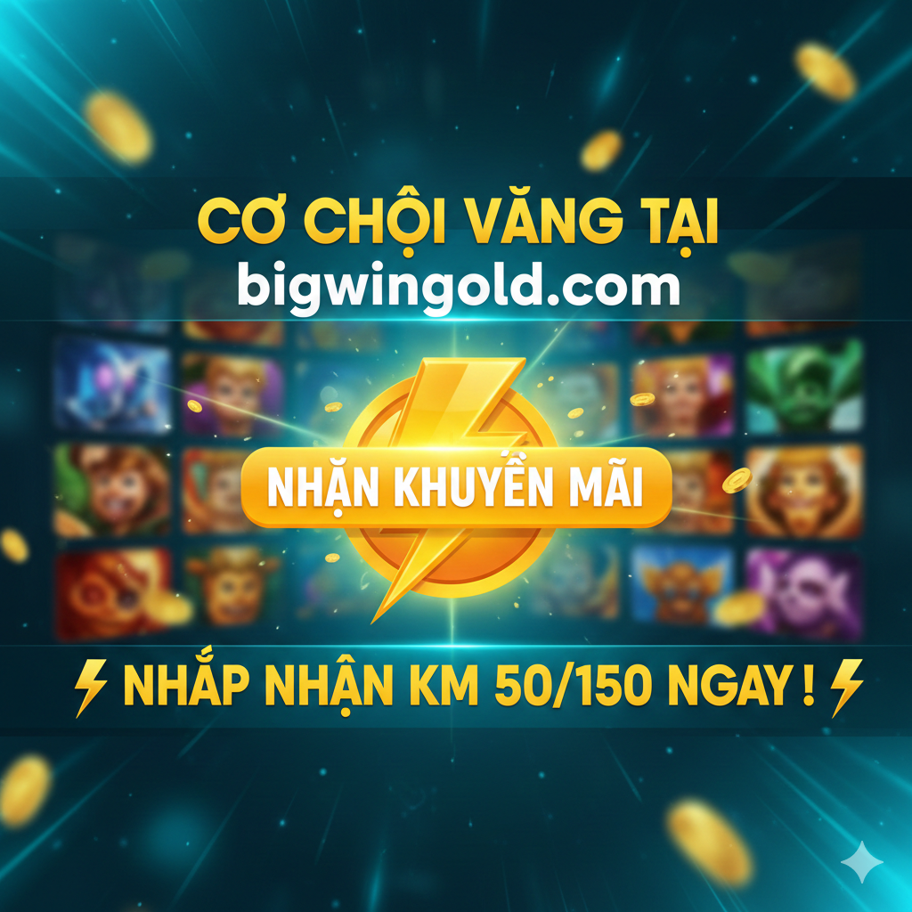 总结图片用于行动呼吁 (Call to Action)。设计要充满活力和紧迫感,采用明亮的色彩,如电光蓝和亮黄色。主要信息是'โอกาสทองที่ bigwingold'和'⚡️ คลิกรับโปร 50/150 ทันที! ⚡️'。画面中央是一个巨大的按钮或闪电图标,上面写着'รับโปรโมชั่น'。背景可以模糊处理的PG Slot游戏元素或胜利的动画效果。构图上强调居中的按钮和行动口号,营造出立刻点击的冲动感,作为文章的有力结尾。