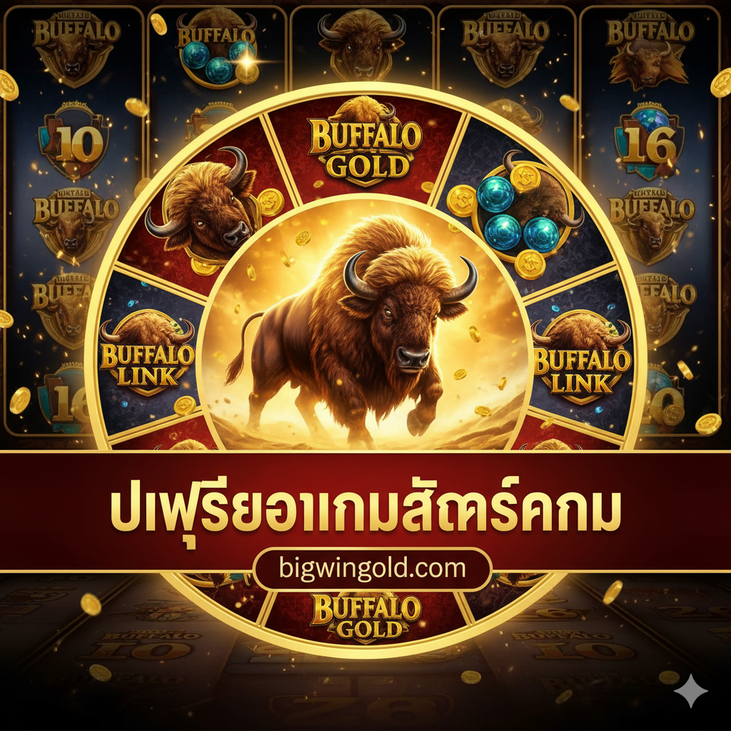ภาพปกที่น่าดึงดูดสำหรับบทความนี้ แสดงให้เห็นควายป่า (Buffalo) ที่ดูทรงพลังและมีแสงสีทองส่องประกายอยู่ด้านหลัง โทนสีหลักควรเป็นสีทอง สีแดงเข้ม และสีดำ เพื่อสื่อถึงความหรูหราและความมั่งคั่ง องค์ประกอบหลักคือการรวมสัญลักษณ์เด่นของสล็อต Buffalo หลายเวอร์ชันเข้าด้วยกัน เช่น หัวควายทองคำ (Gold Head) จาก Buffalo Gold และ Orb เหรียญสีน้ำเงิน/เขียว (Link Orbs) จาก Buffalo Link จัดวางในรูปแบบที่น่าสนใจและดึงดูดสายตา พร้อมชื่อบทความสั้น ๆ ที่เด่นชัดเพื่อเป็นจุดเริ่มต้นของเรื่องราว