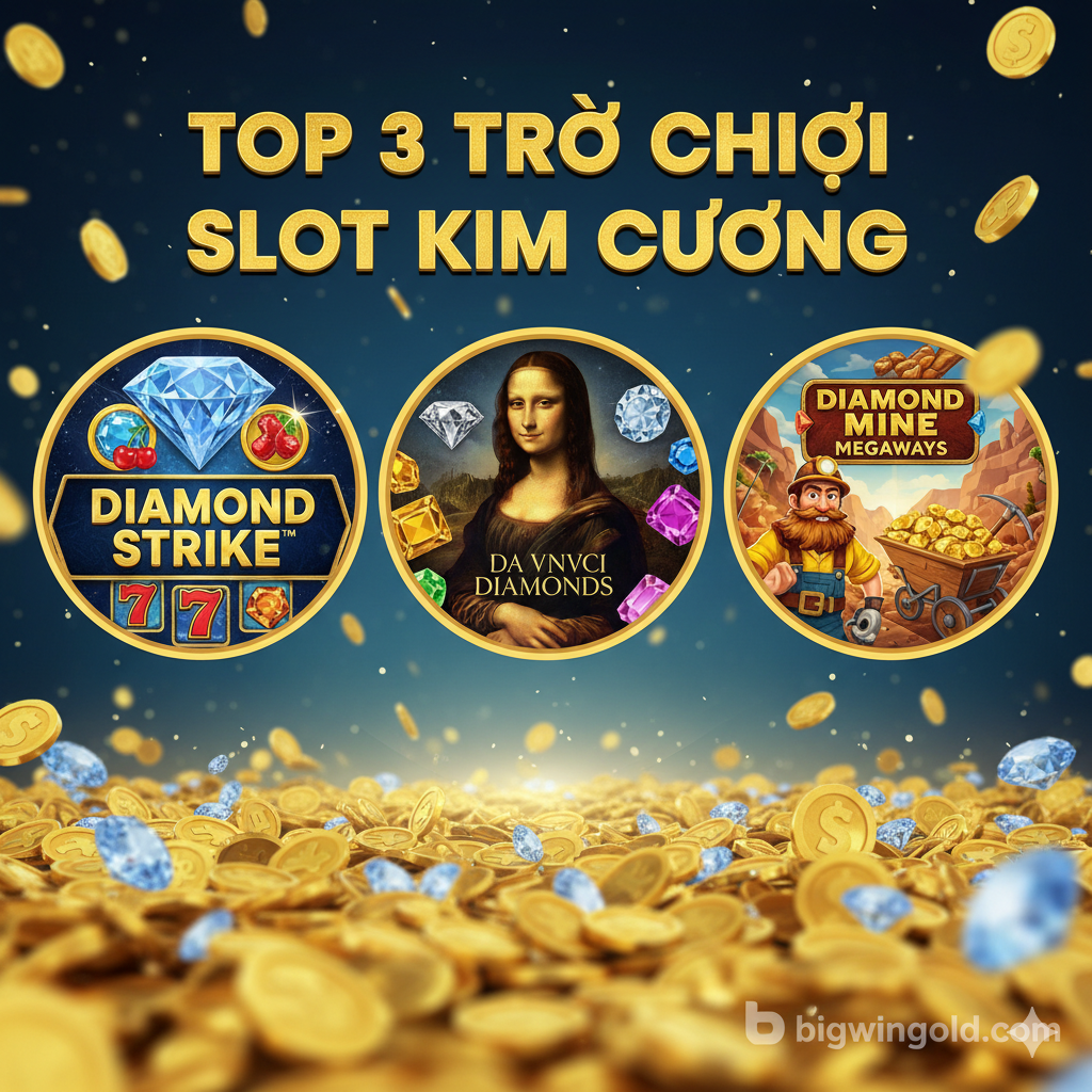 Một hình ảnh hướng dẫn教程指导图, trọng tâm trưng bày “Quản lý vốn” và “Thời điểm tăng cược”. Màn hình chia làm hai phần trái và phải: bên trái là một đống chip (tượng trưng Bankroll Management), trong đó có chip mệnh giá nhỏ và chip mệnh giá lớn, nhấn mạnh “Cược nhỏ, cược đều”. Bên phải là một ảnh đặc tả một phần giao diện máy đánh bạc, trong đó cuộn quay trung tâm (vị trí hình thành lõi kim cương) có nhiều biểu tượng Wild hoặc Scatter lấp lánh đang xuất hiện, phía trên có lời nhắc bằng tiếng Việt “Thời điểm tăng cược”. Phong cách đơn giản, sử dụng các yếu tố đồ họa thông tin để tăng tính hướng dẫn.