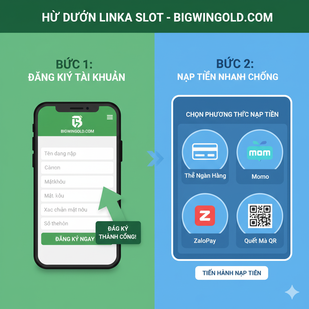 Một hình ảnh trình bày giao diện game Linka Slot đang hoạt động. Trung tâm là bố cục 5x3 với các biểu tượng giàu có mang đậm nét văn hóa hoặc kho báu. Biểu tượng "WILD" hoặc "SCATTER" được làm nổi bật, và dưới cùng là nút "SPIN" và khu vực hiển thị tiền cược.