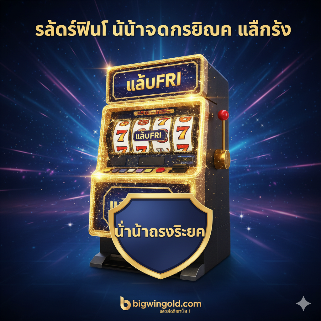 ภาพแสดงการเข้าถึงสล็อตแบบทันทีและไม่ต้องลงทะเบียน: เครื่องสล็อตแมชชีนสีทองแห่งอนาคตพร้อมข้อความ FREE PLAY และ NO REGISTRATION บนพื้นหลังสีน้ำเงินเข้ม